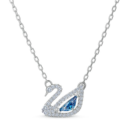 CDE Silver-Blue Crystal Swan Necklace CDE6042BE