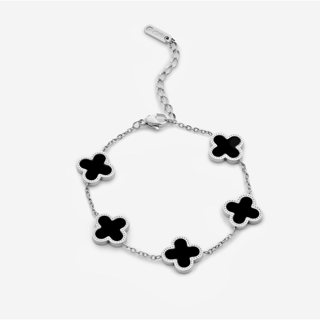 The CDE Five Four Leaf Clovers Bracelet Silver CDE2026SV.BL