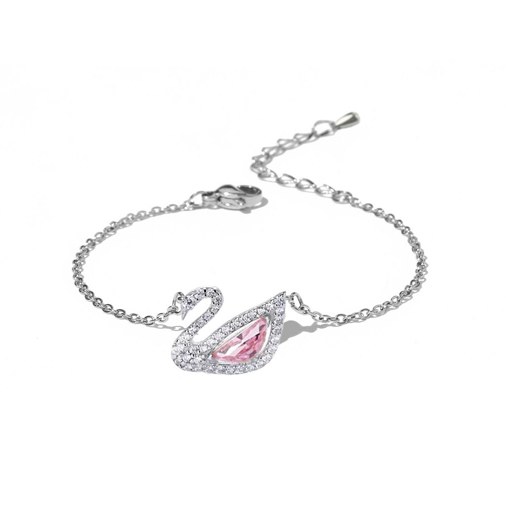 CDE Crystal Swan Silver Bracelet CDE2083PI